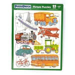 Puzzle Patch 25 Pc Tray Puzzle Vintage 1992 TRANSPORTATION
